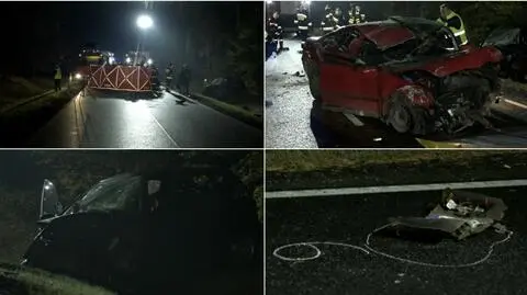 Bukowiec: Wypadek na dw nr 307. Zderzyli się czołowo, z aut niewiele zostało