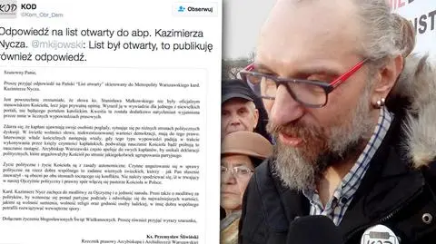 Jest odpowiedź na list lidera KOD do kardynała Nycza