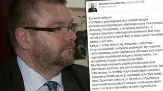 Europoseł wydał oświadczenie. Twierdzi, że posłużył się ironią i sarkazmem