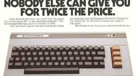 Reklama Commodore 64 na początku sprzedaży