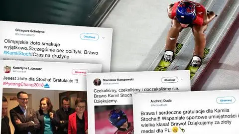 Złoto olimpijskie Kamila Stocha. Politycy gratulują