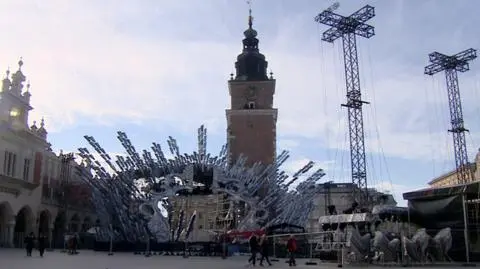 Impreza sylwestrowa na rynku w Krakowie