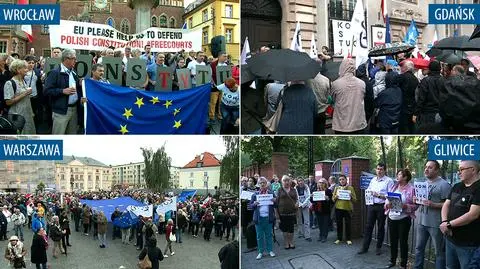 Judiciary reform dispute in Poland. Protests in many cities