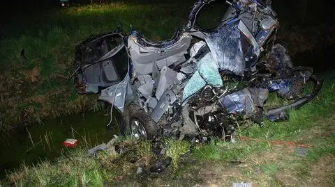Zjechał z drogi, uderzył w drzewo i wpadł do rowu. Kierowca nie żyje 