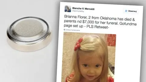 Oklahoma. Dwulatka zmarła po połknięciu baterii