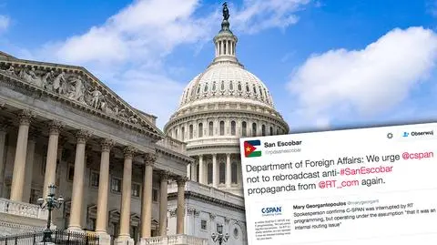 Rosyjska telewizja RT zamiast transmisji obrad Kongresu w C-Span