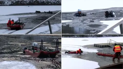 Rano ćwiczyli ratowanie spod lodu, po południu ratowali nurków
