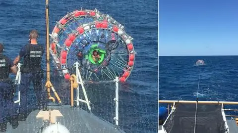 USA. Człowiek biegł przez Atlantyk w "bańce"