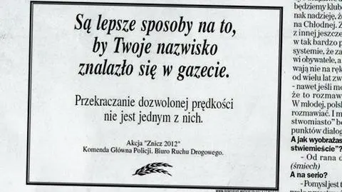 "Są lepsze sposoby na to, by Twoje nazwisko znalazło się w gazecie". Policja ostrzega nekrologiem