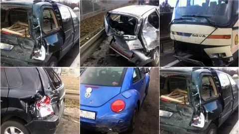 Karambol pod Poznaniem. Zderzyło się 6 aut i autobus