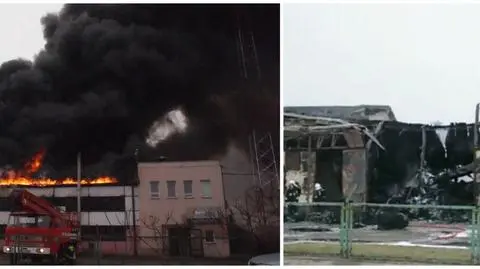 Potężny pożar hali w Wielkopolsce opanowany