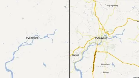 Phenian przed i po "mapowaniu" Google'a