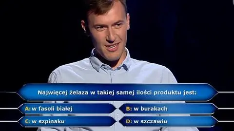 "Milionerzy". W którym warzywie jest najwięcej żelaza? Odpowiedź na pytanie za 125 tysięcy złotych