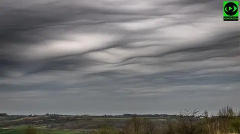 Asperitas clouds in the sky in Subcarpathian Voivodeship in southeastern Poland