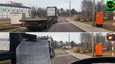 Gdańsk: kierowcy ciężarówek przejeżdżają na czerwonym świetle