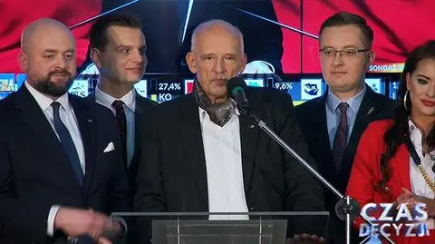 Konfederacja nad progiem wyborczym. Korwin-Mikke: jeszcze się nie cieszmy