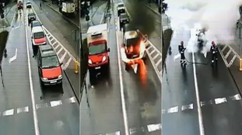 Gliwice: Płonęło auto, przewożące butle z gazem