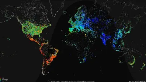 Mapa ruchu zaprezentowana przez autora raportu