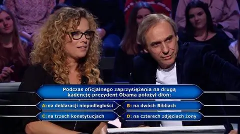 Na co przysięgał Obama? Pytanie za pół miliona złotych z "Milionerów"