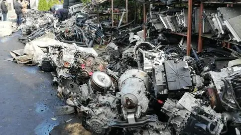 Konin:Części po kilkuset skradzionych autach w "dziuplach samochodowych"