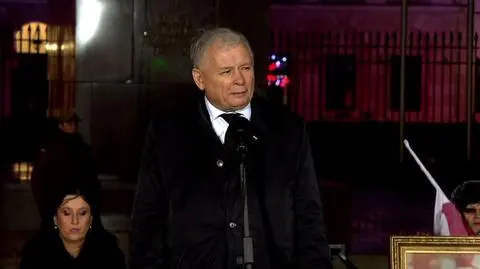 Jarosław Kaczyński przed Pałacem