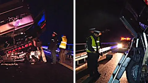 Krajowa "trójka" zablokowana po zderzeniu tirów i osobówki