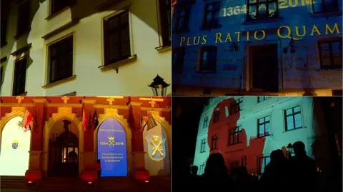 Multimedialna projekcja na starych murach. Świętowali 650-lecie Uniwersytetu Jagiellońskiego