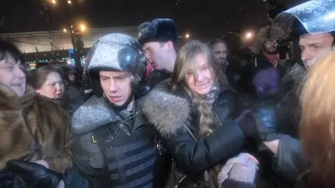 "Nowy Rok bez Putina!". Zatrzymania w Moskwie i Petersburgu