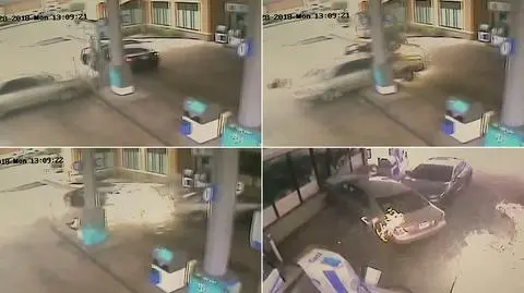 Skosiła dystrybutor, samochód stanął w ogniu