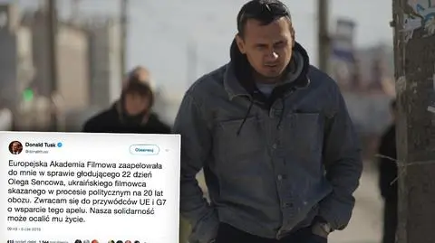 Tusk apeluje do przywódców UE w sprawie skazanego reżysera Sencowa