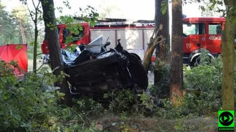 Miradz koło Strzelna. Samochód uderzył w drzewo, nie żyją cztery osoby