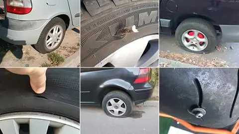 Chodził ulicami i przebijał opony. Zniszczył 54 samochody