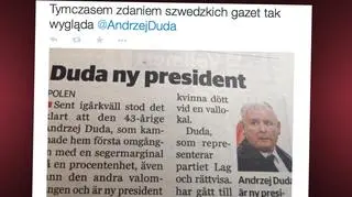 Zdjecie Kaczyńskiego z podpisem" Andrzej Duda nowym prezydentem Polski"