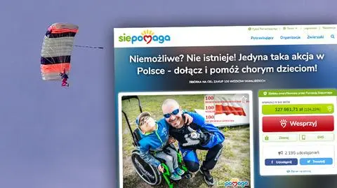 Tomasz Kozłowski skakał ze spadochronem dla niepełnosprawnych dzieci