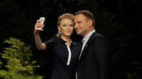 Kinga Duda z Andrzejem Dudą podczas tweetupu