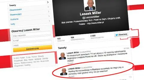 Miller na Twitterze kpi z Komorowskiego w Białołęce. Ostra reakcja internautów