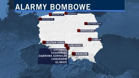 Gdzie doszło do alarmów bombowych? 