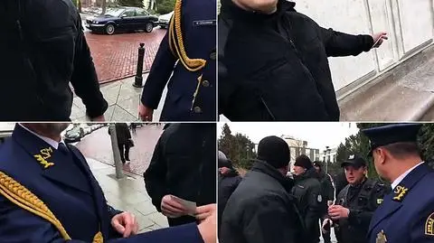 Dziennikarz filmował protest przed Sejmem