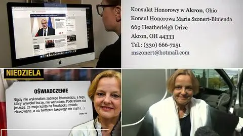 Na stronie MSZ nadal Maria Szonert-Binienda widnieje jako konsul