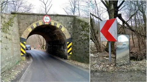 Ktoś umieścił na zakręcie lustro domowe