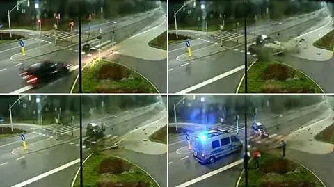 Gliwice. Uderzył autem w sygnalizatory świetlne przy pasach