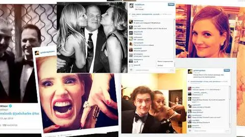 Pocałunek Heidi Klum i pizza Drew Barrymore. Złote Globy, gwiazdy i ich fotki "z rąsi"