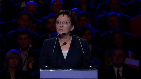 Premier Ewa Kopacz na konwencji wyborczej PO