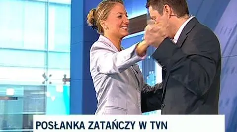 Posłanka Lewandowska namówiła na wspólny taniec Jarosława Kuźniara
