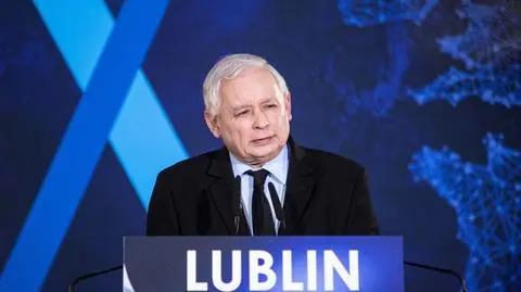 Prezes PiS Jarosław Kaczyński na spotkaniu wyborczym w Lublinie