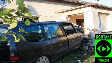 Wjechał ludziom w ganek