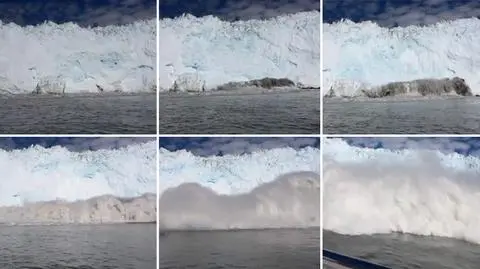 Lodowe "tsunami". Fala prawie zmiotła łódź