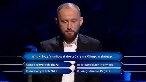 "Milionerzy": Pytanie o wnuka Syzyfa za 250 tysięcy złotych