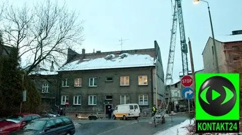Zsunęło się skrzydło dźwigu