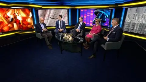 Cezary Szczylik, Tomasz Karauda, Mirosław Wielgoś i Krystyna Ptok w "Faktach po Faktach" 